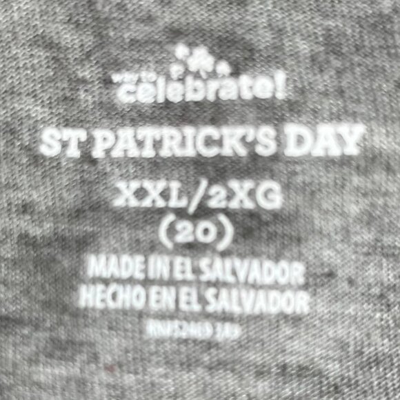 St Patricks Day Irish Womens Tshirt Flag Shamrocks Gray Size XXL - Picture 6 of 7